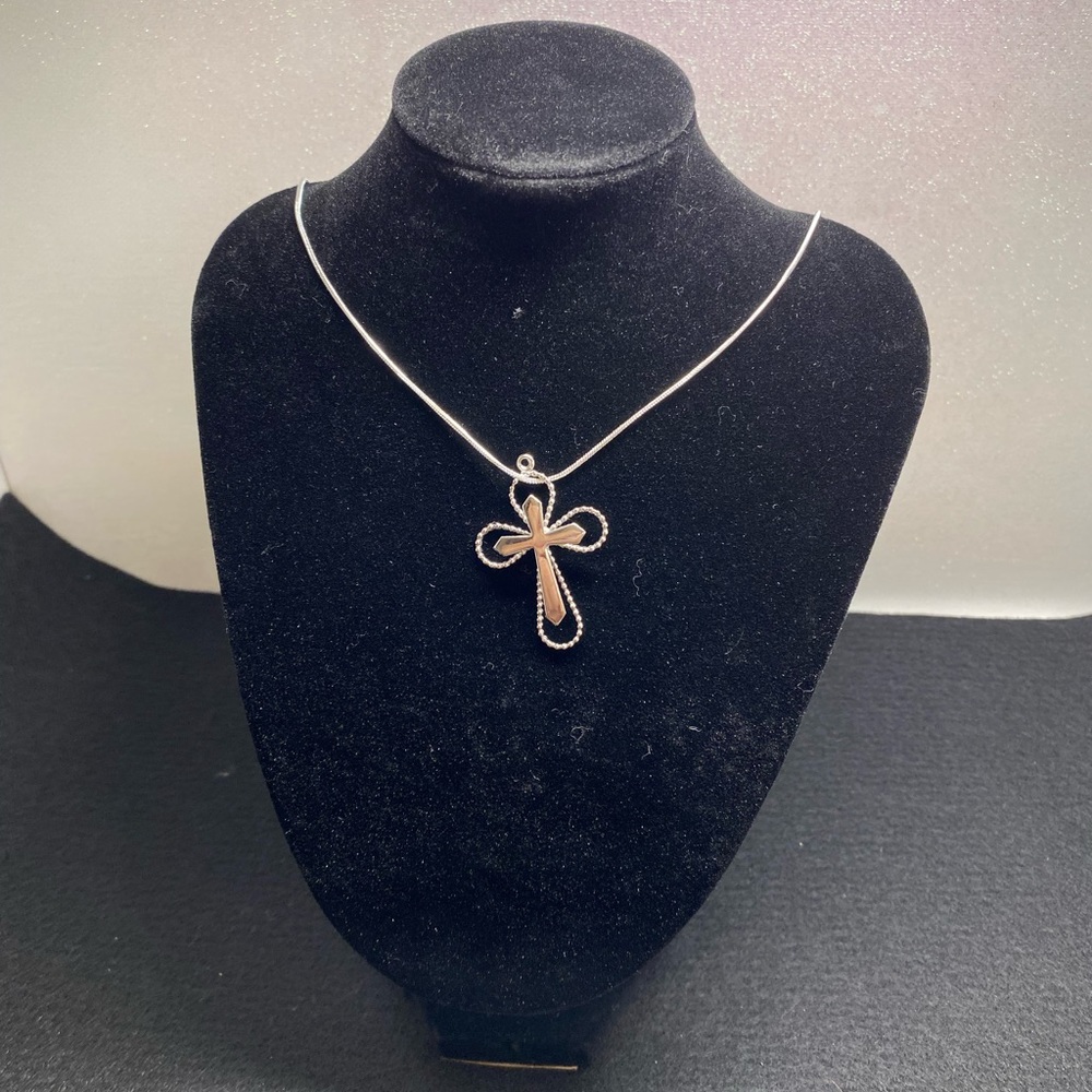 Silver plated cross necklace
